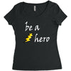 be a hero logo white Women's Triblend Scoop T-shirt