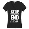 stop snow pression end winter funny Women's V-Neck T-Shirt