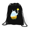totoro sunflower Drawstring Bags