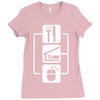 v2 eat sleep computer mouse Ladies Fitted T-Shirt