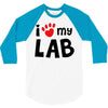 i love my lab labrador 3/4 Sleeve Shirt