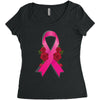 breast cancer pink ribbon Women's Triblend Scoop T-shirt