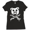 pig bacon cross bones pirate Ladies Fitted T-Shirt