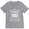 vintage made in 1981 perfectly aged a living legend V-Neck Tee