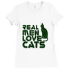 real men love cats, funny quote Ladies Fitted T-Shirt