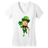 DABBİNG LEPRECHAUN Women's V-Neck T-Shirt