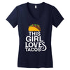 This Girl Loves Tacos Women's V-Neck T-Shirt
