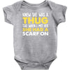 knew she was a thug Baby Bodysuit