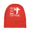 eat sleep mine funny Baby Beanies