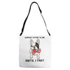 nobody listens to me Adjustable Strap Totes