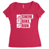 v6 swim bike run Women's Triblend Scoop T-shirt