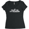 trust me, i'm russian   russia person country culture text pride tee Women's Triblend Scoop T-shirt