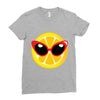Lemon with Disco Glasses Ladies Fitted T-Shirt