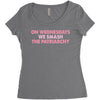 on wednesdays we smash the patriarchy Women's Triblend Scoop T-shirt