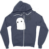 sad ghost Zipper Hoodie