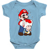 mario licking toad Baby Bodysuit