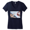 Michelangelo Creation of Adam Women's V-Neck T-Shirt