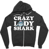 crazy lady shark Zipper Hoodie