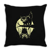 cat and bat halloween Throw Pillow
