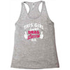 this girl loves drag racing Racerback Tank