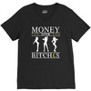 money over bitches graphic V-Neck Tee
