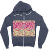 pink triangle print Zipper Hoodie