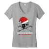 skull christmas Women's V-Neck T-Shirt