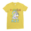 unicorns are born in may cute unicorn Ladies Fitted T-Shirt