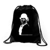 clockwork mozart orange Drawstring Bags