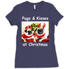 pug dog christmas Ladies Fitted T-Shirt