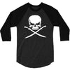 biker pirate skull bones swords 3/4 Sleeve Shirt
