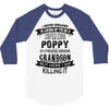Super Cool Poppy Of A Freaking Awesome Grandson 3/4 Sleeve Shirt