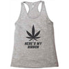 Support Melanoma Cancer Awareness With A Black Cannabis Leaf Racerback Tank