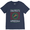 All I Want For Christmas Is Pizza Ugly Christmas For Dark V-Neck Tee