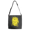 mud smiley face Adjustable Strap Totes