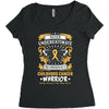 Never Underestimate the Strength of a Childhood Cancer Warrior Women's Triblend Scoop T-shirt