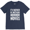 i&rsquo;d rather be watching horror movies V-Neck Tee