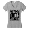 straight outta jersey city Women's V-Neck T-Shirt