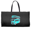 london double decker bus Weekender Totes