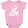 buck wear food poops Baby Onesie