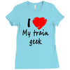 i love my train geek Ladies Fitted T-Shirt