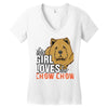 This Girl Loves Her Chow Chow Women's V-Neck T-Shirt
