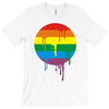 rainbow colored stripes dot running splashes T-Shirt