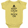 keep calm and rock on mens black t shirt rock music new Baby Onesie