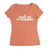 trust me, i'm russian   russia person country culture text pride tee Women's Triblend Scoop T-shirt