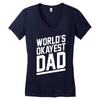 world's okayest dad funny Women's V-Neck T-Shirt