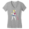 off with her hea Women's V-Neck T-Shirt