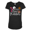 peace love rabbits Maternity Scoop Neck T-shirt