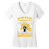 on the 8th day god created the redhead because someone had to have bra Women's V-Neck T-Shirt