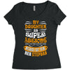 My Daughter Is Super Awesome Her Stepdad Women's Triblend Scoop T-shirt